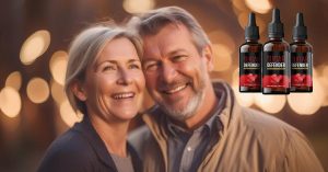A smiling middle-aged couple enjoying improved health with Sugar Defender, a natural solution for sugar cravings. pen_spark
