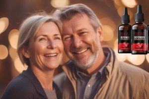 A smiling middle-aged couple enjoying improved health with Sugar Defender, a natural solution for sugar cravings. pen_spark