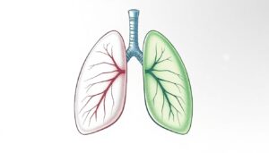 Side-by-side illustration comparing lungs clogged with thick green mucus plugs versus clear pink airways, showing the root cause of breathing problems