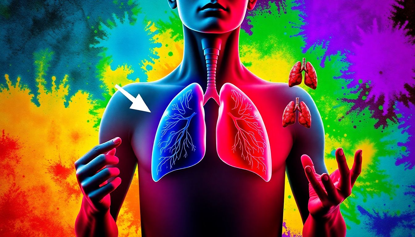 Illustrated mucus color chart showing phlegm colors from clear to black, with health meanings and when to see a doctor. Includes warning signs for dangerous black/brown mucus.