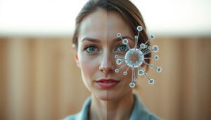 Gut bacteria improving skin elasticity and reducing wrinkles.