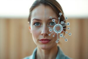 Gut bacteria improving skin elasticity and reducing wrinkles.