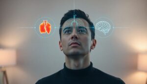 Infographic explaining the three main types of shortness of breath - cardiac, respiratory, and anxiety-related