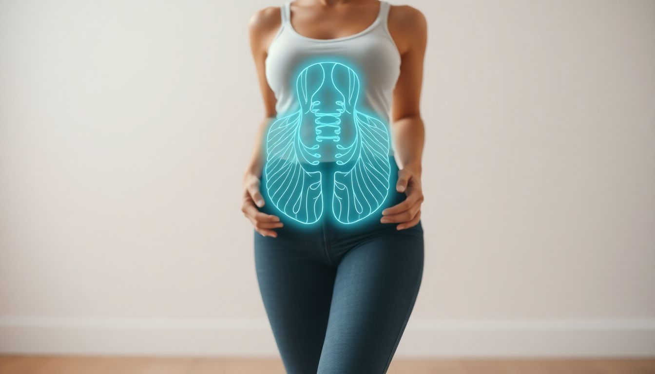 Woman checking her weight with a glowing thyroid illustration, symbolizing weight gain caused by thyroid imbalance in women.