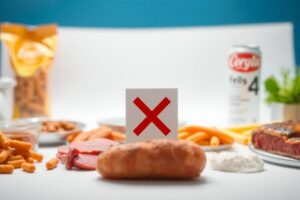 🍔 The Worst Foods for Blood Pressure You Should Avoid Flat lay image of fried foods, processed meats, and sugary drinks symbolizing the worst foods for blood pressure and heart health.