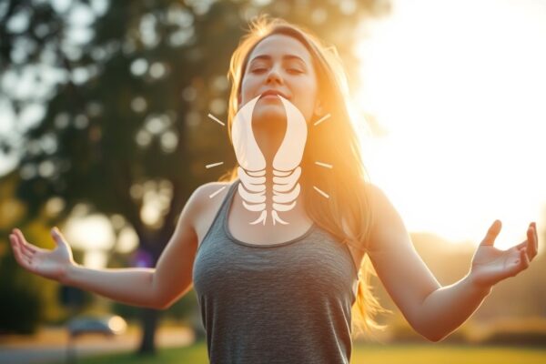 π§ββοΈ Exercise Tips for Balancing Thyroid Hormones Woman doing yoga in morning light to support thyroid balance and energy.