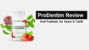 ProDentim chewable oral probiotic bottle.