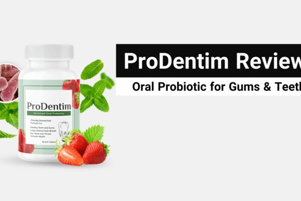 ProDentim chewable oral probiotic bottle.