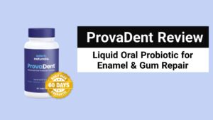 ProvaDent liquid oral probiotic bottle.