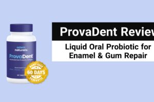 ProvaDent liquid oral probiotic bottle.