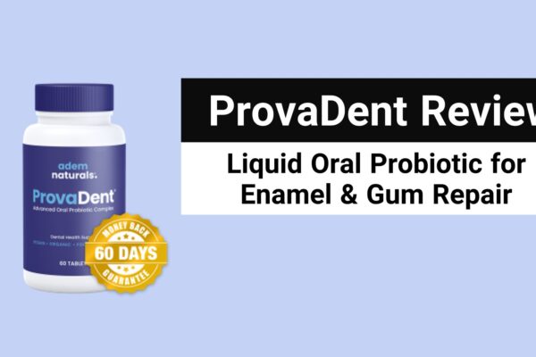 ProvaDent liquid oral probiotic bottle.