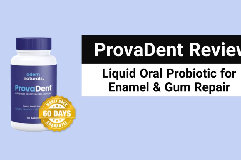 ProvaDent liquid oral probiotic bottle.