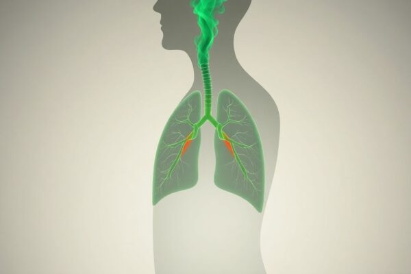 Diagram illustrating how silent reflux (LPR) causes stomach mist to travel up and inflame the lungs and airways.