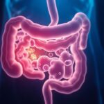 Illustration showing leaky gut and intestinal cell repair.