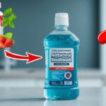 ProDentim vs antibacterial mouthwash comparison graphic.