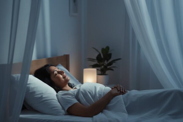 Woman sleeping peacefully during menopause