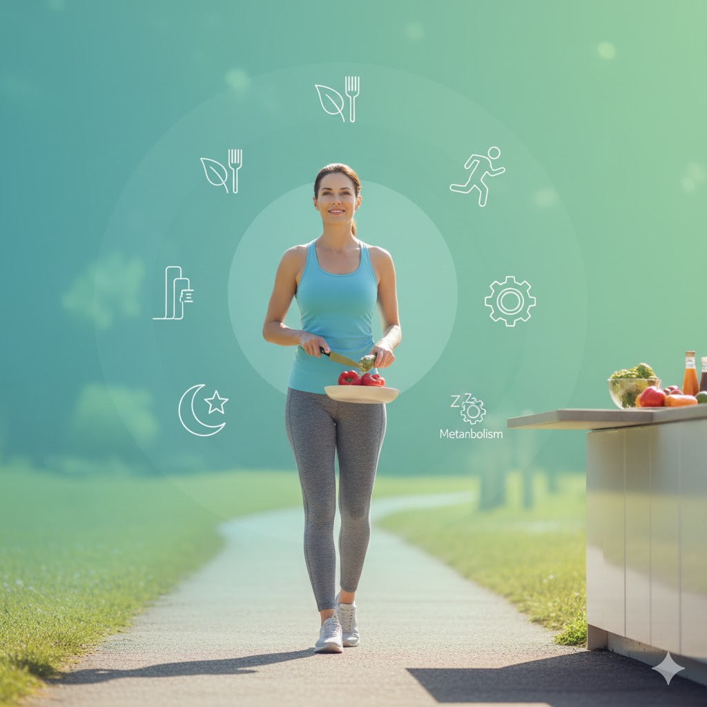 Weight Loss Hub featured image showing healthy lifestyle habits for sustainable fat loss.