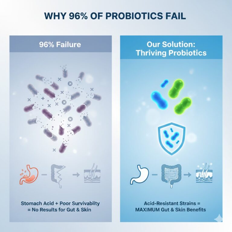 ⭐ Why 96% of Probiotics Fail for Skin & Gut (And What Actually Works)