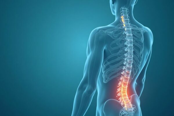 Illustration showing the spine and common sources of back pain
