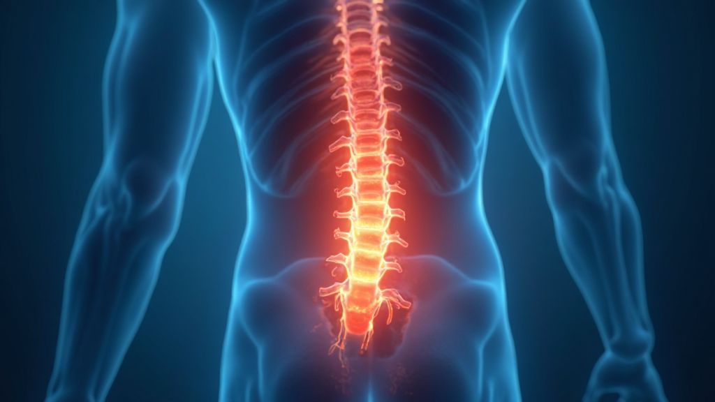 Illustration showing inflammation contributing to chronic back pain