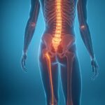 Illustration showing the sciatic nerve and pain pathway