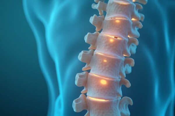 Illustration showing spine and disc structures related to back pain