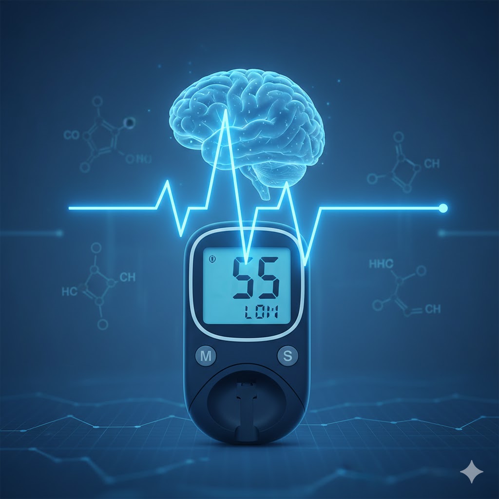 Anxiety and blood sugar connection showing glucose effects on stress response.