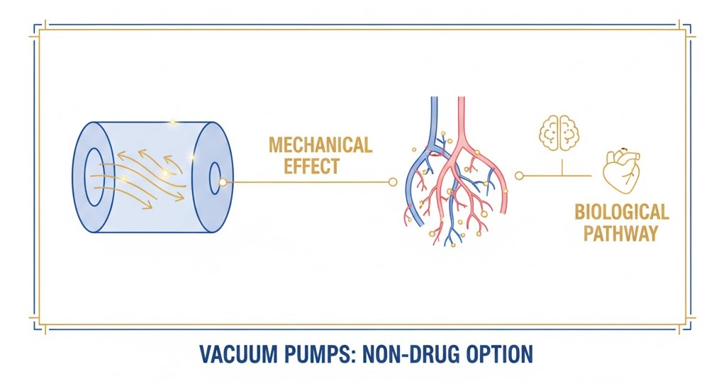 Vacuum pump for erectile dysfunction illustration
