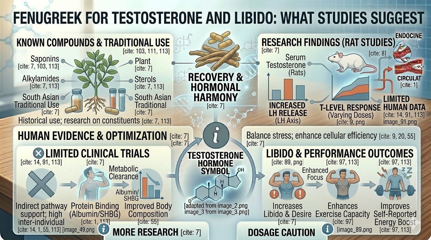 fenugreek testosterone supplement concept