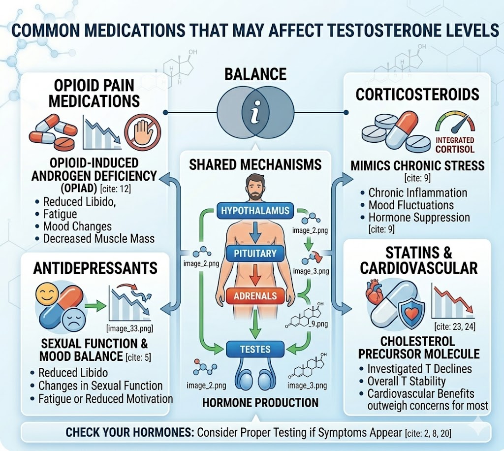 medications that affect testosterone infographic