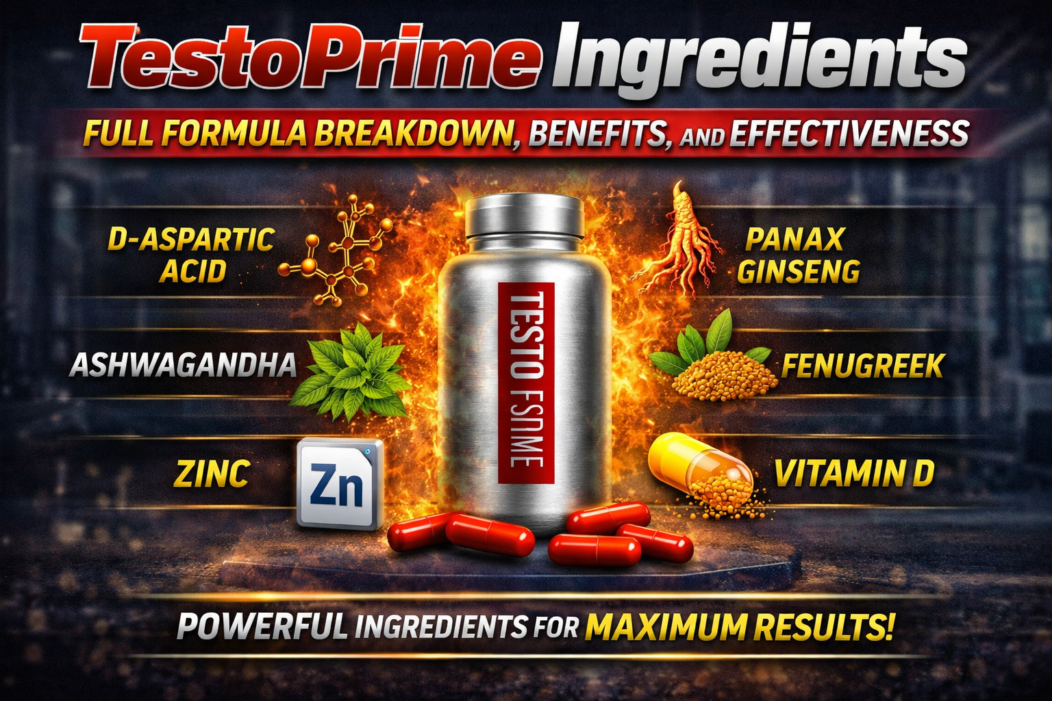 testoprime ingredients infographic