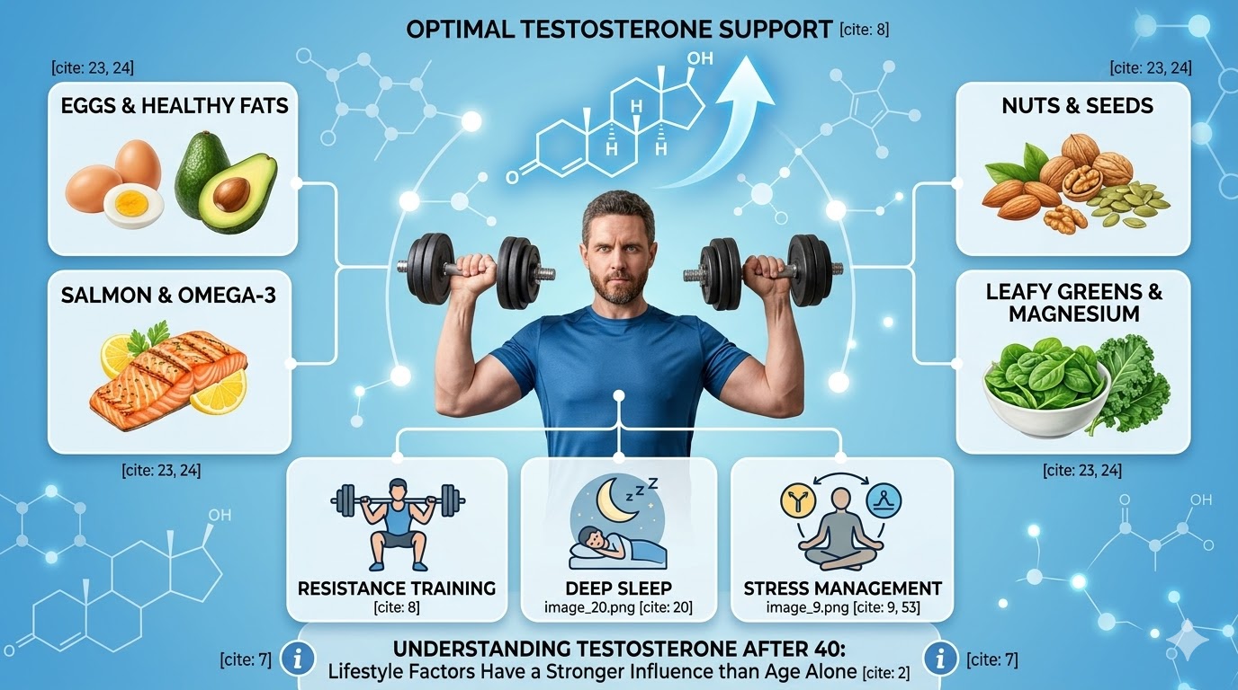 testosterone after 40 lifestyle factors exercise nutrition hormones