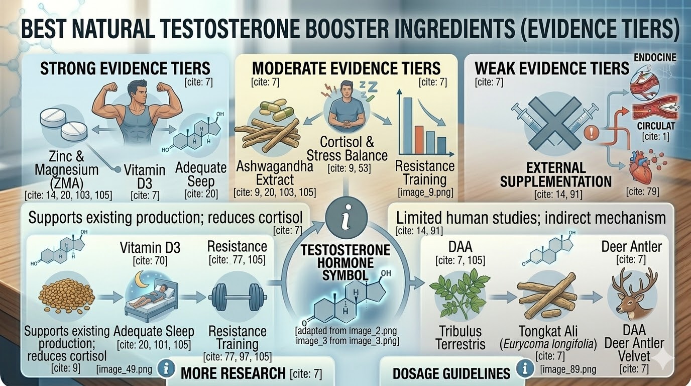 testosterone booster ingredients evidence tiers
