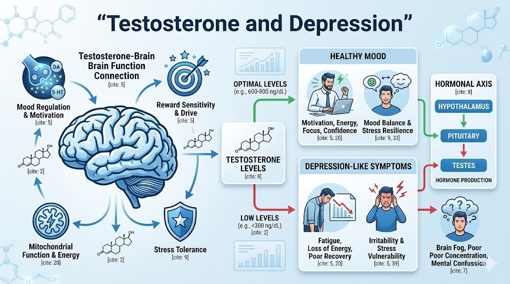 testosterone and depression infographic