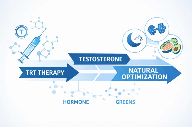 TRT vs natural testosterone optimization comparison infographic